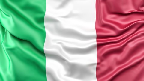 A high-quality footage of 3D Italy flag fabric surface background animation 