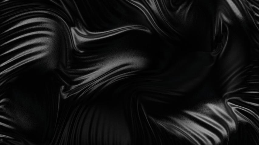 Wave black fabric background with ripples and folds. Animated cloth texture in 4K. Seamless looped 3D animation of waving black cloth flag. Royalty-Free Stock Footage #1054351706