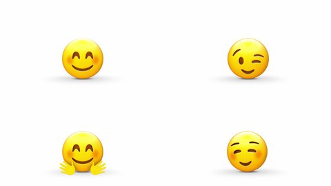 KRISTIANSTAD, SWEDEN - JUNE 01, 2020: Blushing Wink Emoji Pack (4  of 18)
4 emojis animated and rendered MOV alpha channel