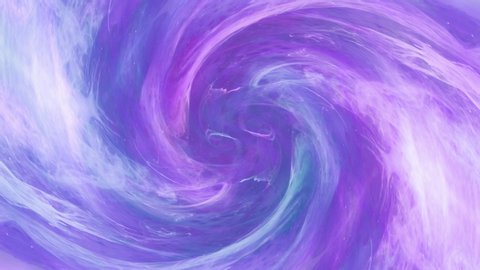 Colorful swirl. Spiritual illusion. Neon blue purple smoke flow on white abstract background.