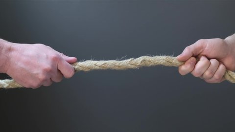 Two Hand Pull Rope On Black Stock Footage Video (100% Royalty-free ...