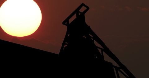 Germany Zollverein Coal Mine Sunset Timelapse