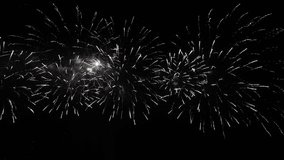 Abstract Fireworks in night sky, isolated on black night sky, independence day
