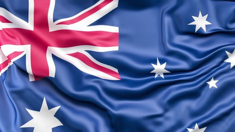 A high-quality footage of 3D Australia flag fabric surface background animation 