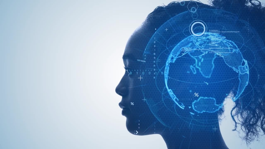 AI (Artificial Intelligence) concept. Deep learning. Mindfulness. Psychology. | Shutterstock HD Video #1054365695
