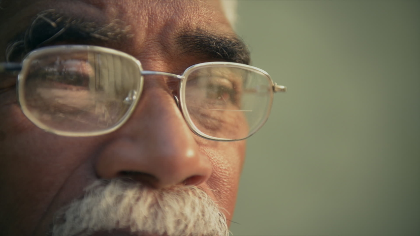 Real old black people, face expression and emotions, portrait of authentic sad elderly african american man with glasses looking away Royalty-Free Stock Footage #1054366778
