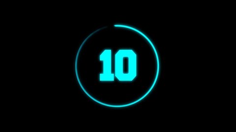 60 seconds neon countdown black background Stock Footage Video (100% ...