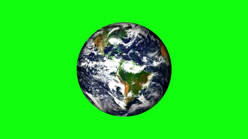 Planet earth from space. Planet rotating animation. Full revolution of the planet around its axis. Green screen. | Shutterstock HD Video #1054368800