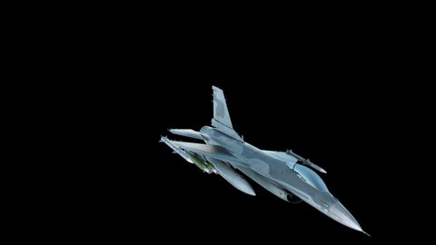 Combat Jet Fighter On Alpha Channel Loops 