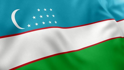 A beautiful view of Uzbekistan flag video. 3d flag waving video. Uzbekistan flag HD resolution. Uzbekistan flag Closeup 1080p Full HD video.
