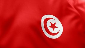 A beautiful view of Tunisia flag video. 3d flag waving video. Tunisia flag HD resolution. Tunisia flag Closeup 1080p Full HD video.