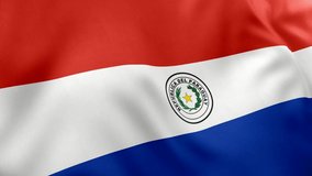 A beautiful view of Paraguay flag video. 3d flag waving video. Paraguay flag HD resolution. Paraguay flag Closeup 1080p Full HD video.
