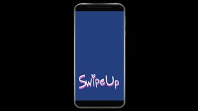 Animation of words Swipe Up flickering on a screen of a smartphone with two speech bubbles on black background. Communication and connection concept digitally generated image. - Powered by Shutterstock - Get 15% off with code: PIKWIZARD15