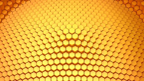 Hexagons Form A Wave. Loop background, 5 in 1, 3d rendering, 4k resolution
