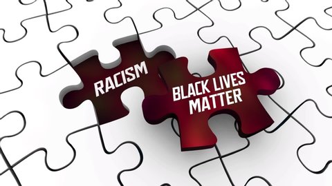 Black Lives Matter Movement Fight Against End Stop Racism Puzzle Solution 3d Animation