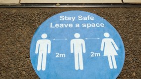 THE NEW NORMAL - Social Distancing measures are implemented in a popular train station in London, England, UK - Powered by Shutterstock - Get 15% off with code: PIKWIZARD15