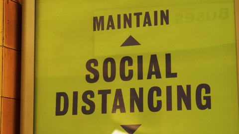 THE NEW NORMAL - Social Distancing measures are implemented at a popular train station in London, England, UK