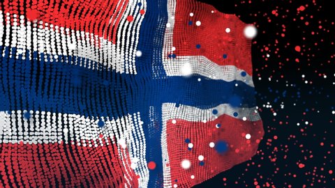 Amazing particle animation of the Norwegian flag