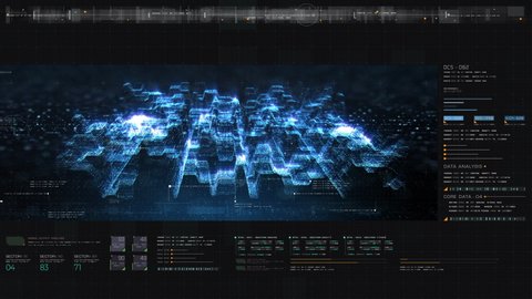 Futuristic digital generated motion abstract matrix cyber environment big data analytic artificial intelligent simulation for digital background