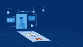 concept of telemedicine, smartphone app, first aid, online diagnosis, augmented reality, copy space, luma matte for background replacement (3d render) - Powered by Shutterstock - Get 15% off with code: PIKWIZARD15