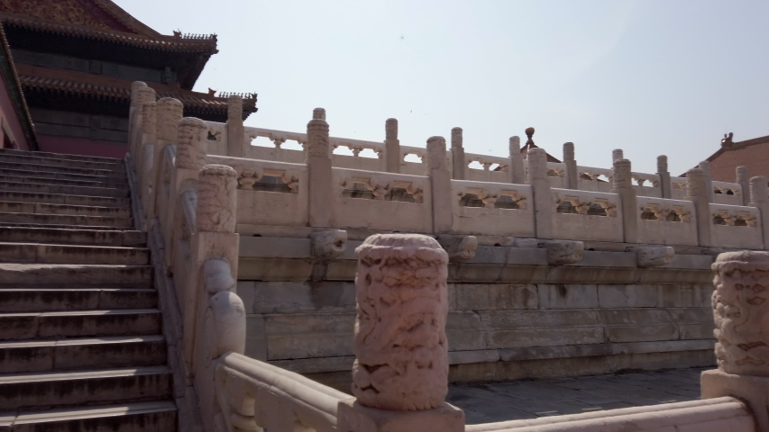 COVID19 Pandemic: Empty courtyard of Forbidden City,Beijing,China