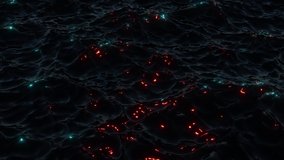 A mysterious alien ocean with dark water and glowing orange and blue bioluminescent life forms. This video loops seamlessly so you can use it as the perfect background. - Powered by Shutterstock - Get 15% off with code: PIKWIZARD15