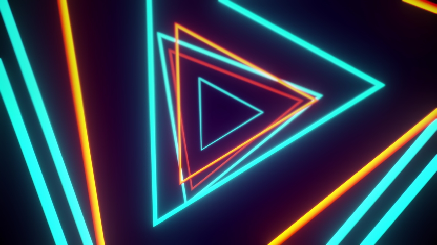 Triangle shaped lights in orange and blue colors turn on and off in this endless VJ tunnel. A great abstract visual for your big screens. Royalty-Free Stock Footage #1054413407