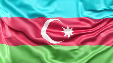 A high-quality footage of 3D Azerbaijan flag fabric surface background animation 