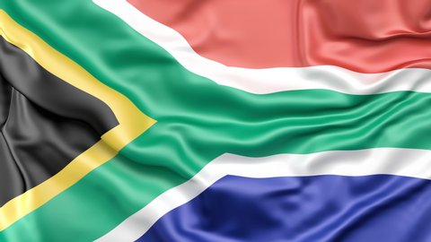 A high-quality footage of 3D Republic Of South Africa flag fabric surface background animation 