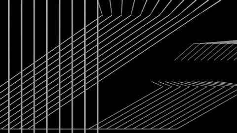 A computer genarated  animation of repeating geometric lines that glitch flow and flicker
