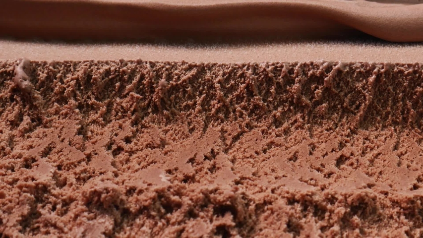 Closeup Slow motion Surface ice cream chocolate background, Front view Food concept, Blank for design. Royalty-Free Stock Footage #1054429094