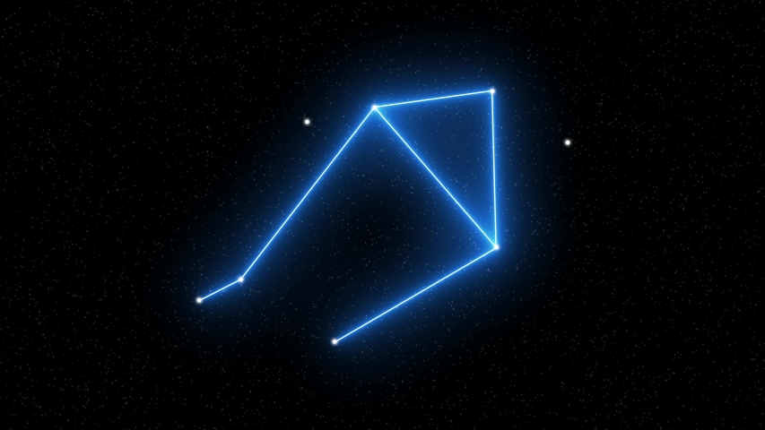 Libra - Animated zodiac constellation and horoscope symbol wih starfield space background