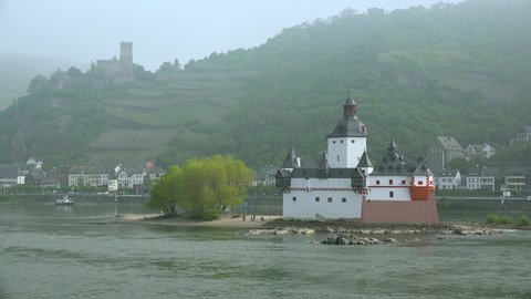 WS Pfalzgrafenstein Castle at islet on river, Kaub, Rhineland-Palatinate, Germany