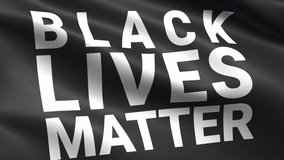 Black Lives Matter Realistic flag, Seamless looping with highly detailed fabric texture, 4k resolution