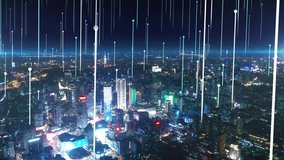 Modern city with wireless network connection concept - Powered by Shutterstock - Get 15% off with code: PIKWIZARD15