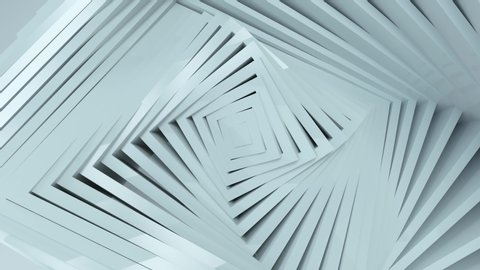 Abstract squares pattern with offset effect. Animation of white empty squares. Abstract background for business presentation. Seamless loop 4k 3D render