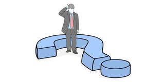 a man in thought is above the question mark. decision-making. video. - Powered by Shutterstock - Get 15% off with code: PIKWIZARD15