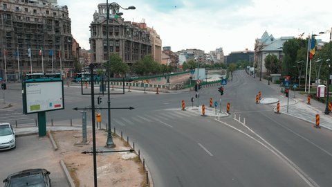 Empty Street in Bucharest, Quarantined City, May 3.2020 Bucharest, Romania.