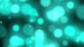 Trendy bokeh abstract motion graphic radiance elements. Round forms, flowing liquid shapes, shining particles. Light blue gradient color. Looped animation. 4K Ultra HD 3840x2160 background