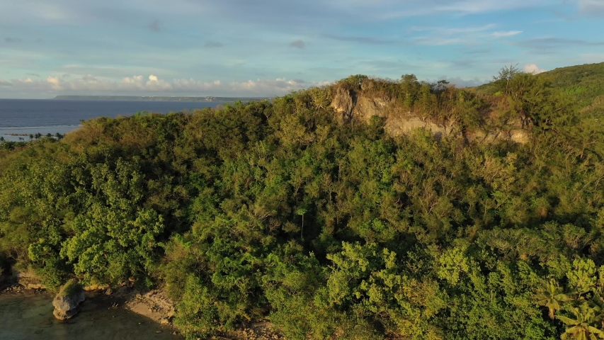 Beautiful mountain during sunset on Guam