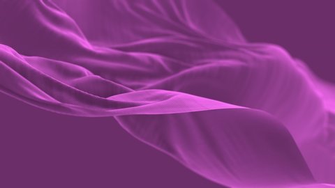 4k Pink wave satin fabric loop background.Wavy silk cloth fluttering in the wind.tenderness and airiness.3D digital animation of seamless flag waving ribbon streamer riband. 