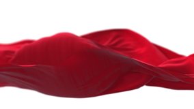4k Wave Red satin fabric Background.Wavy silk cloth fluttering in the wind.tenderness and airiness.3D digital animation of seamless flag waving ribbon streamer riband.  - Powered by Shutterstock - Get 15% off with code: PIKWIZARD15