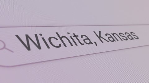 Wichita Kansas Search Bar 
Close Up Single Line Typing Text Box Layout Web Database Browser Engine Concept
