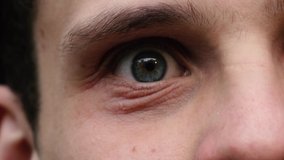 close-up of a man's eye