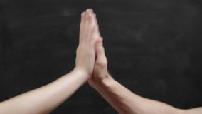 Good job. Man woman hands giving high five over blackboard copy space. Set of 4 gesture templates. - Powered by Shutterstock - Get 15% off with code: PIKWIZARD15