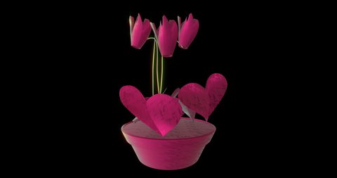 Cyclamen flower. Computer simulation. 3D. Beautiful bloom. love
