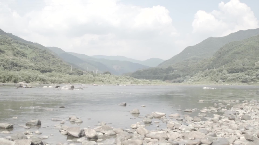 landscape of Korea mountain and river