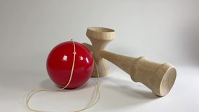 Japanese toy kendama, close up video clip
