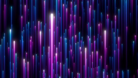 Looped animation. Futuristic abstract colorful background in bright neon blue and violet colors. Retro colorful wallpaper. 3d rendering.
