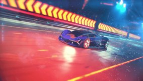 The road of the future, with a fast car in plasma. 4k. - Powered by Shutterstock - Get 15% off with code: PIKWIZARD15